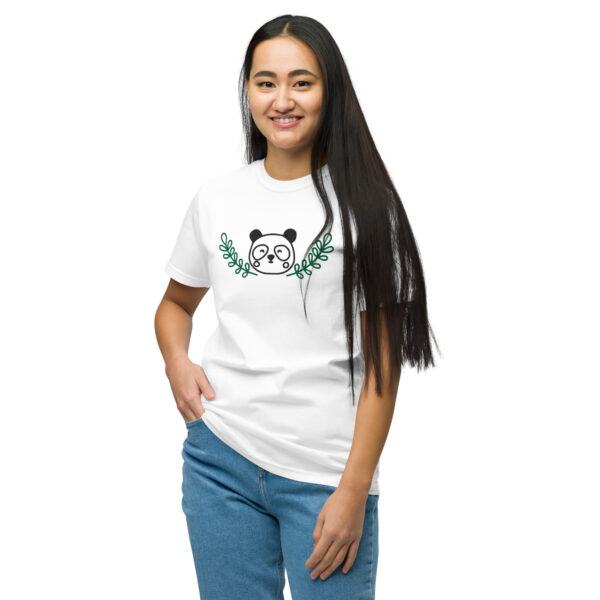 Panda Embroidery - Unisex Organic T-Shirt - Image 2