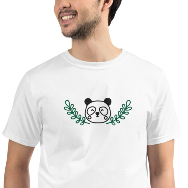 Panda Embroidery - Unisex Organic T-Shirt - Image 3