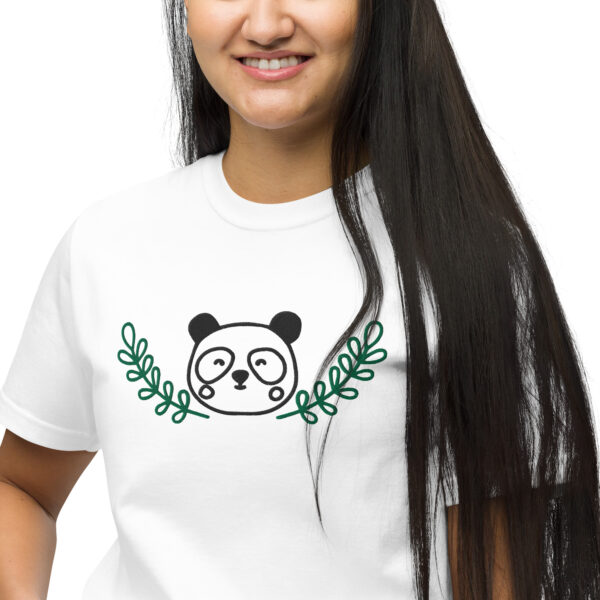 Panda Embroidery - Unisex Organic T-Shirt - Image 9